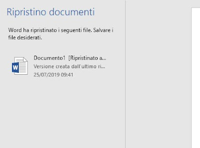 Ripristino documenti