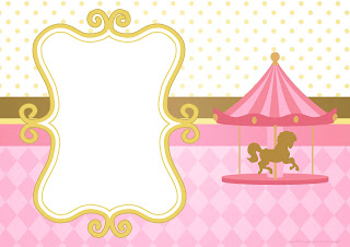 Carousel in Pink: Free Printable Invitations.