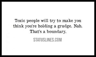 Toxic people will try to make you think you're holding a grudge nag that's a boundary.