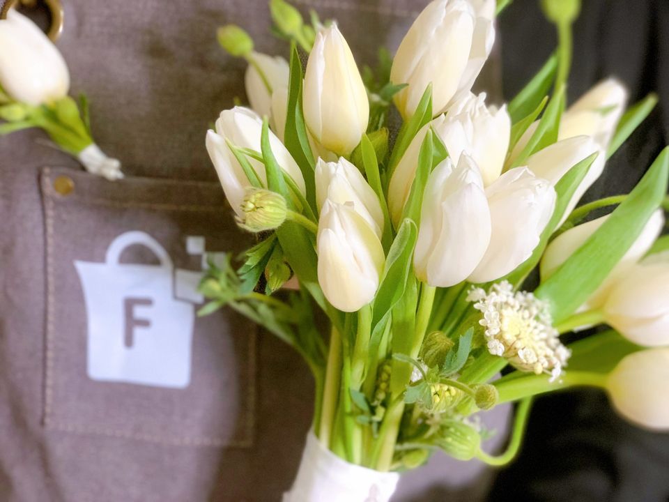 Hoa cưới tulip trắng