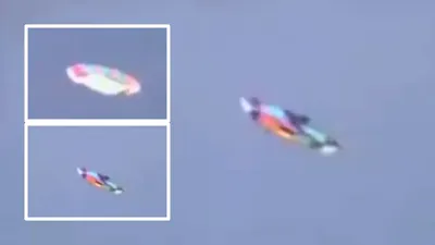 Unknown origin craft flying over the sea caught on eyewitness camera.