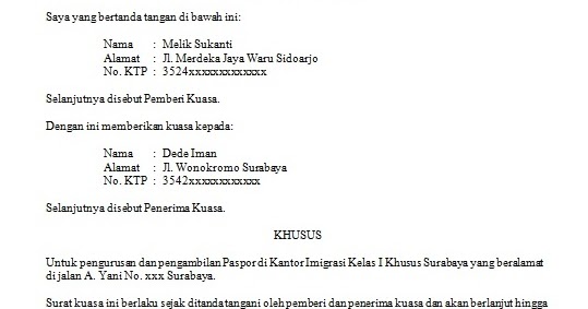 Contoh Surat Kuasa Gugatan Waris  Wisata Dan Info Sumbar