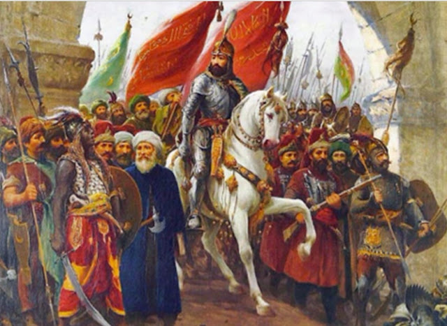 Мехмед II Османской империи вступает в Константинополь
