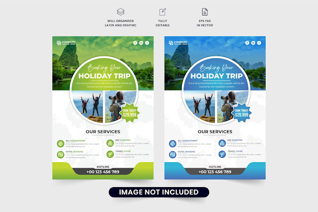 Vacation planner flyer template vector free download