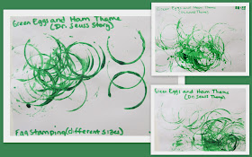 photo of:Dr. Seuss toddler project, painting for Green Eggs and Ham, Dr. Seus