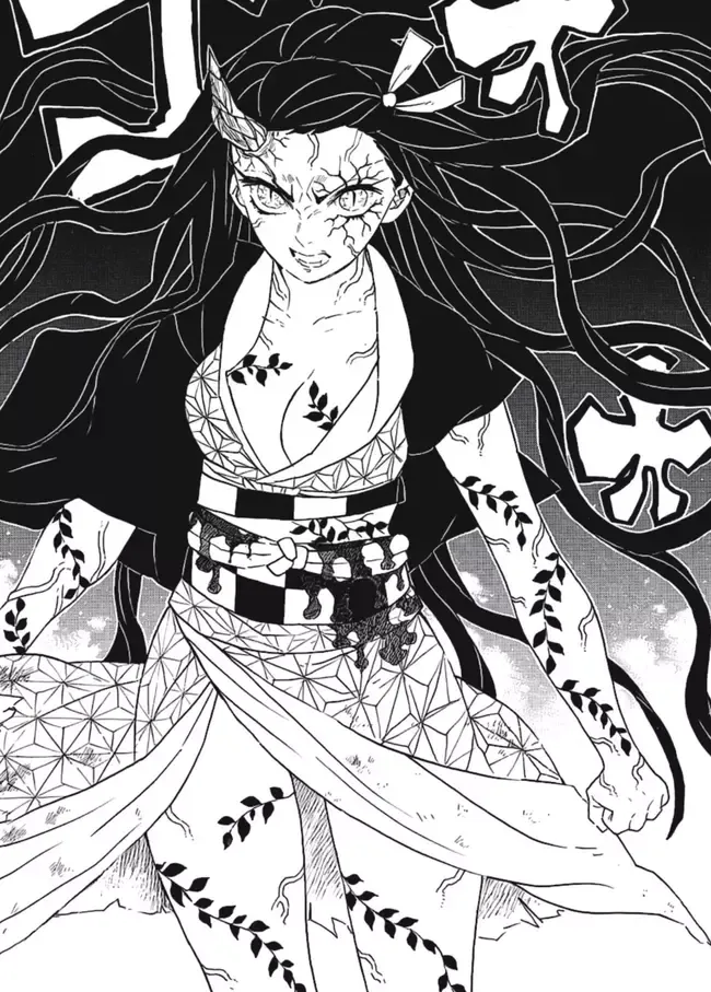 Nezuko Full Demon Form Image Wallpaper from Demon Slayer Manga