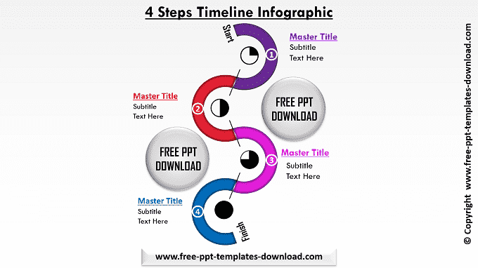 Four Steps Timeline Infographics Template Download