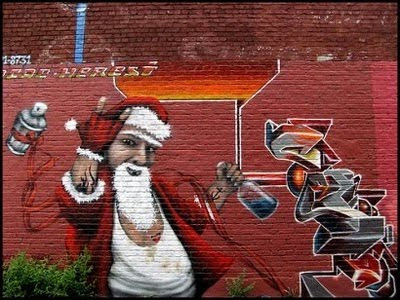 Santa Claus Graffiti Mural Designs 2