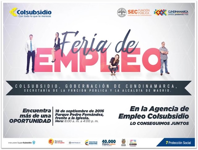 Feria de la empleabilidad hoy en Madrid, Cundinamarca