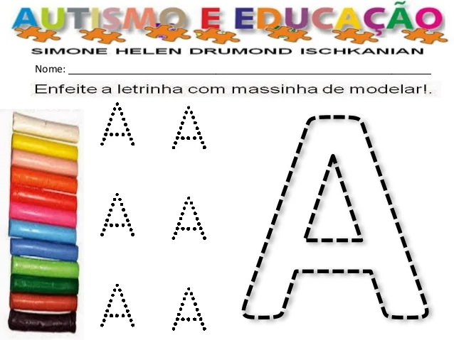 Atividade Letras do Alfabeto Massinha de Modelar