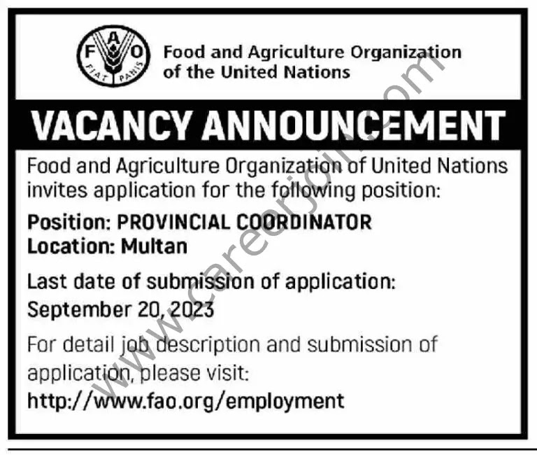 Jobs in FAO United Nation