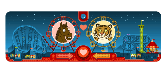 Valentines day and george ferris birthday - google doodle