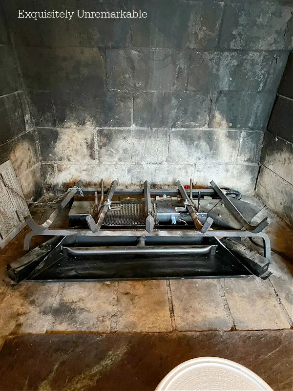Gas Fireplace Grate and Unit inside fireplace