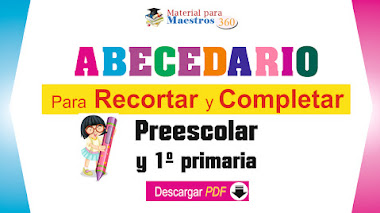 Abecedario para recortar y repasar, material para Preescolar y Primer grado primaria