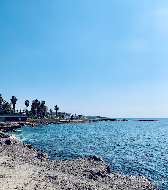 View from promenade,  The Baths, Paphos seafront.Τα Βανια review