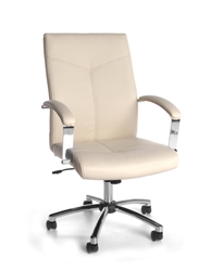 Cream Leather Boardroom Chair