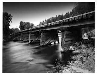 Train bridge over the Provo River - Black and White Photography - Brandon Allen