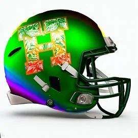 Hawaii Rainbow Warriors Concept Football Helmets