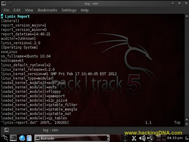 Lynis Report on backtrack 5 