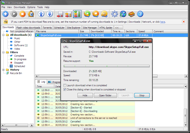 Download Free Download Manager (FDM) ver. 3.9 build 1249 -Increase your download speed and resume broken downloads absolutely free download accelerator and manager
