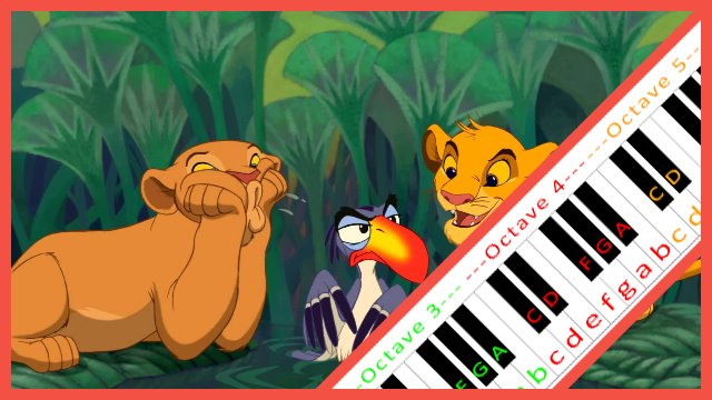 I Just Can't Wait To Be King (The Lion King) Piano / Keyboard Easy Letter Notes for Beginners