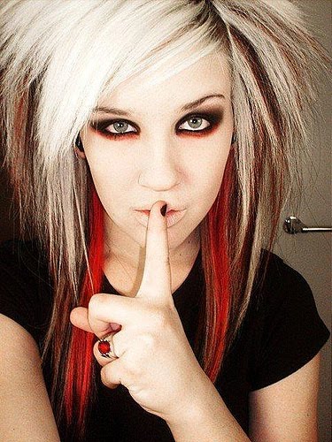 black girls with scene hair. Blonde and Red Scene Hair