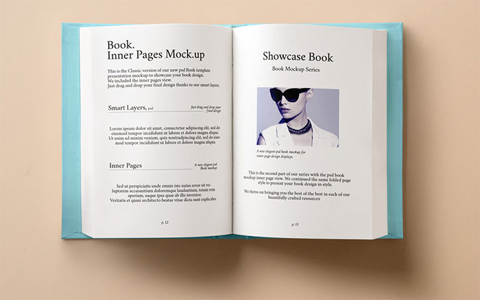 Hardback Book Inner Mockup PSD