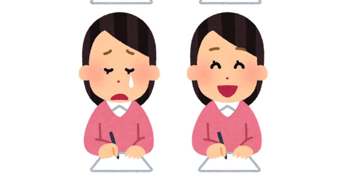 いろいろな表情の紙に何かを書く人のイラスト 女性 かわいいフリー素材集 いらすとや