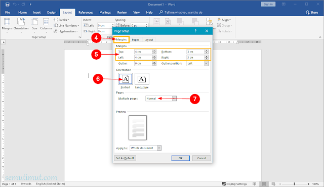 cara mengatur margin di word untuk makalah