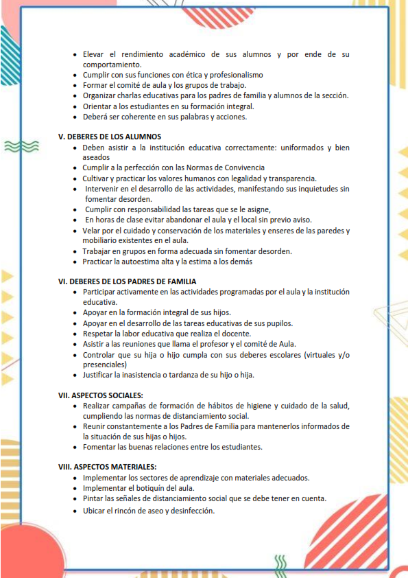 ?IMPORTANTE | Modelo de reglamento interno en formato word para educación  primaria ~ Ministerio de Educación del Perú