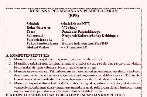 Rpp K13 Kelas 5 Tema 6 Panas Dan Perpindahannya Sekolahdasar Net