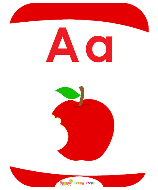 The Ant and the Apple Flashcards - Letter A - Apple