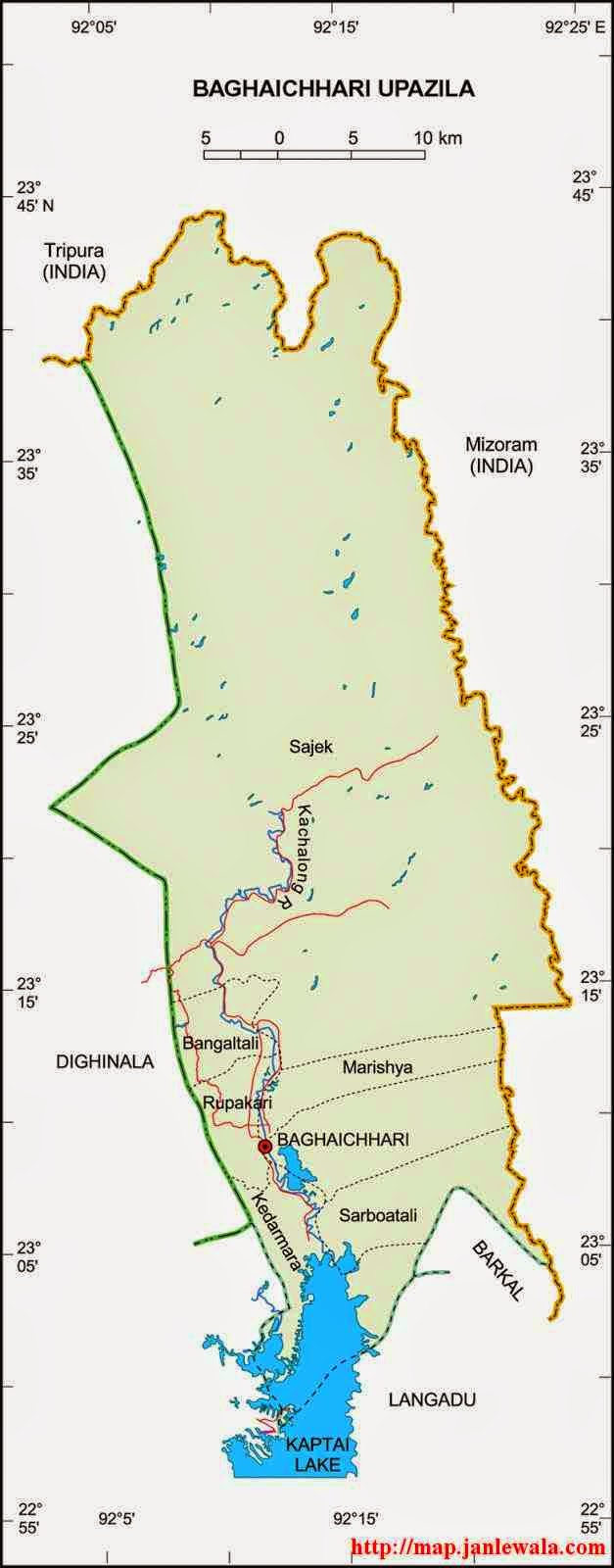 baghaichhari upazila map of bangladesh