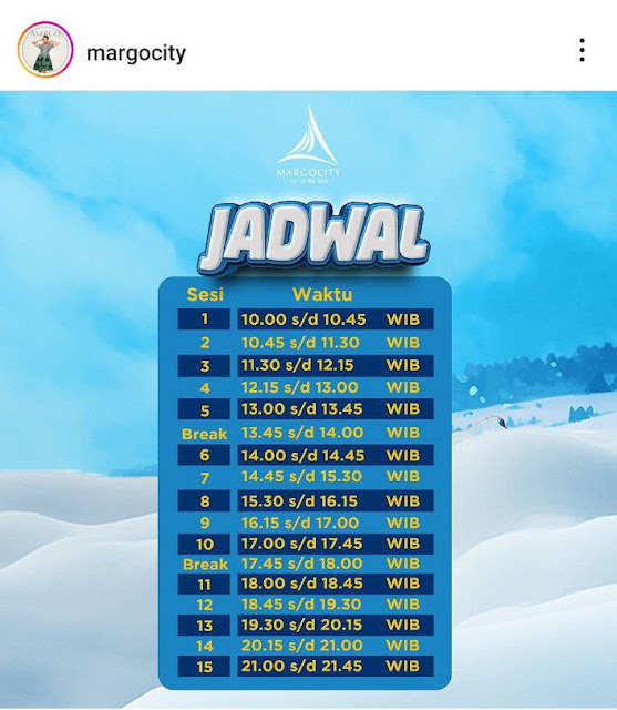 jadwal ice skating margocity