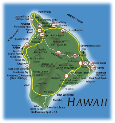 Hawaii Map Area Tourism