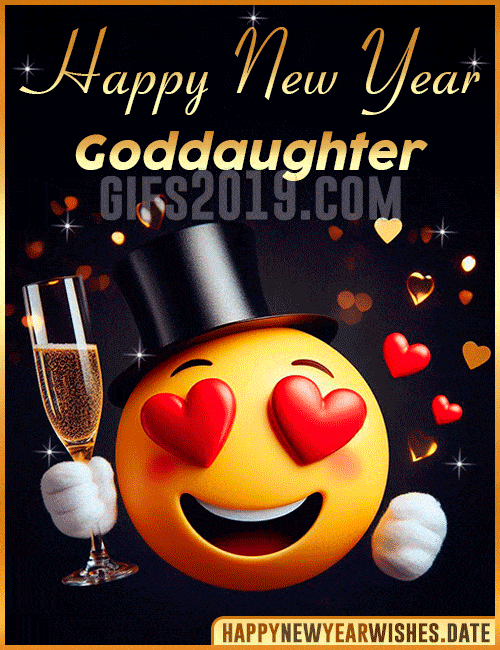 Emoticon in Love Happy New Year gif Goddaughter