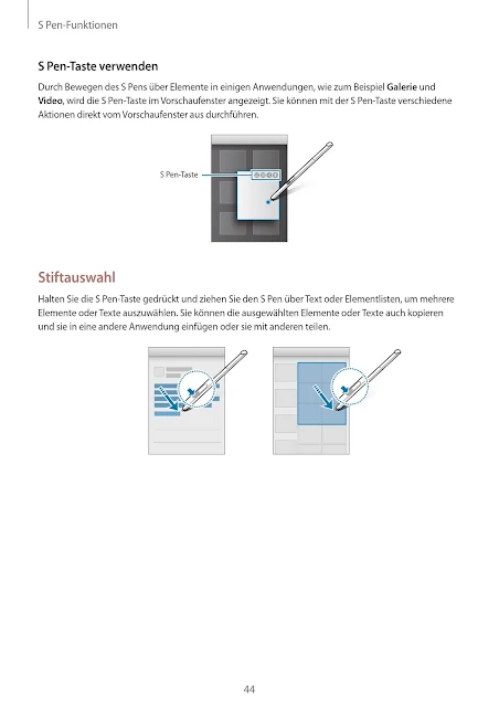 Bedienungsanleitung Handbuch Benutzerhandbuch Samsung Galaxy Tab A SM-T550 SM-P550 Tablet