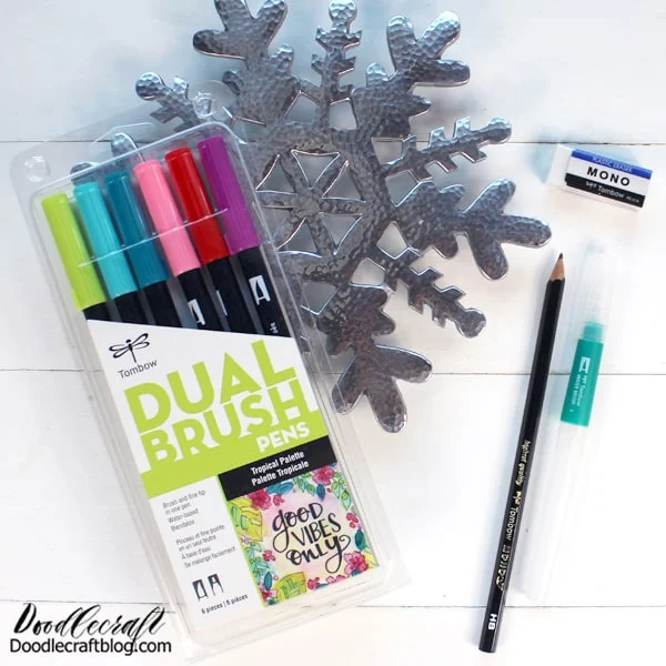 Stocking Stuffers #2: Hand Lettering ($26.27) Dual Brush Pens 6 Pack: $16.99 MONO Drawing Pencil: $1.40 Water Brush: $6.99 MONO Eraser Small: $.89