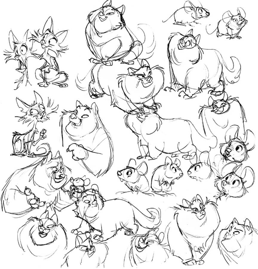 01-Cats-and-mice-Drawing-Study-Cartoons-Dav-le-Dessineux-www-designstack-co