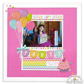 Doodlebug Design Fairy Tales Girls Birthday Scrapbook Layout by Mendi Yoshikawa