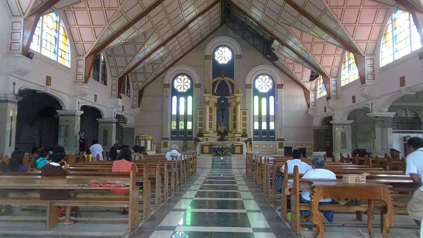 interior view and altar of St. Anthony of Padua Church in Sulangan, Guiuan Eastern Samar