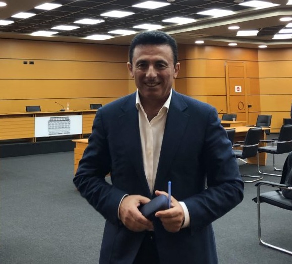 Agron Zhukri after the session at the Independent Qualification Commission