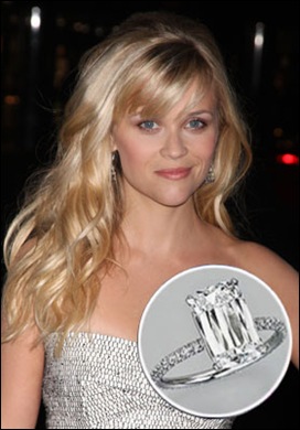 Reese Witherspoon Ashoka Cut Diamond Engagement Ring