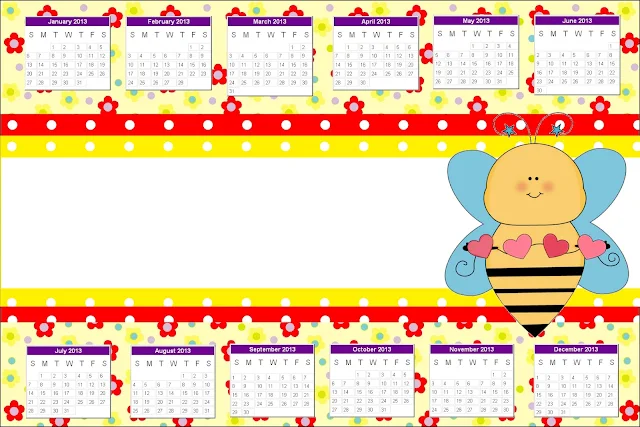 Calendario 2013 de abejas y flores.
