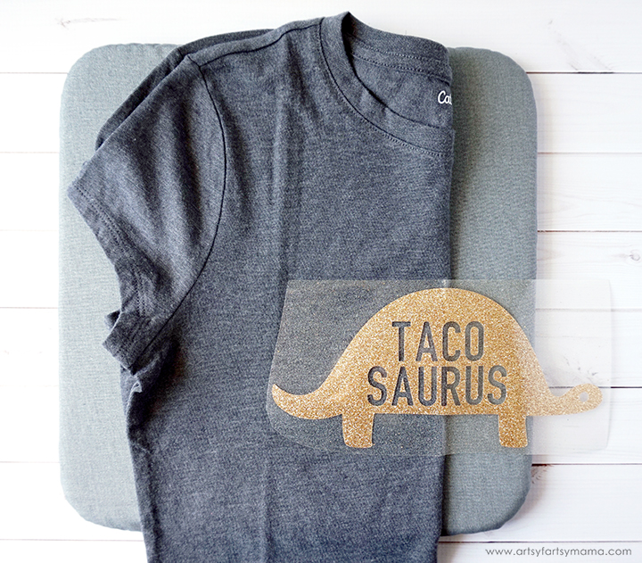 Share your love of tacos and dinosaurs with this Tacosaurus T-Shirt with Free Cut File!