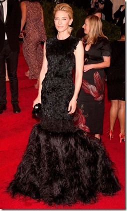 cate blanchett Alexander McQueen – complete with ostrich detailing around the hem.