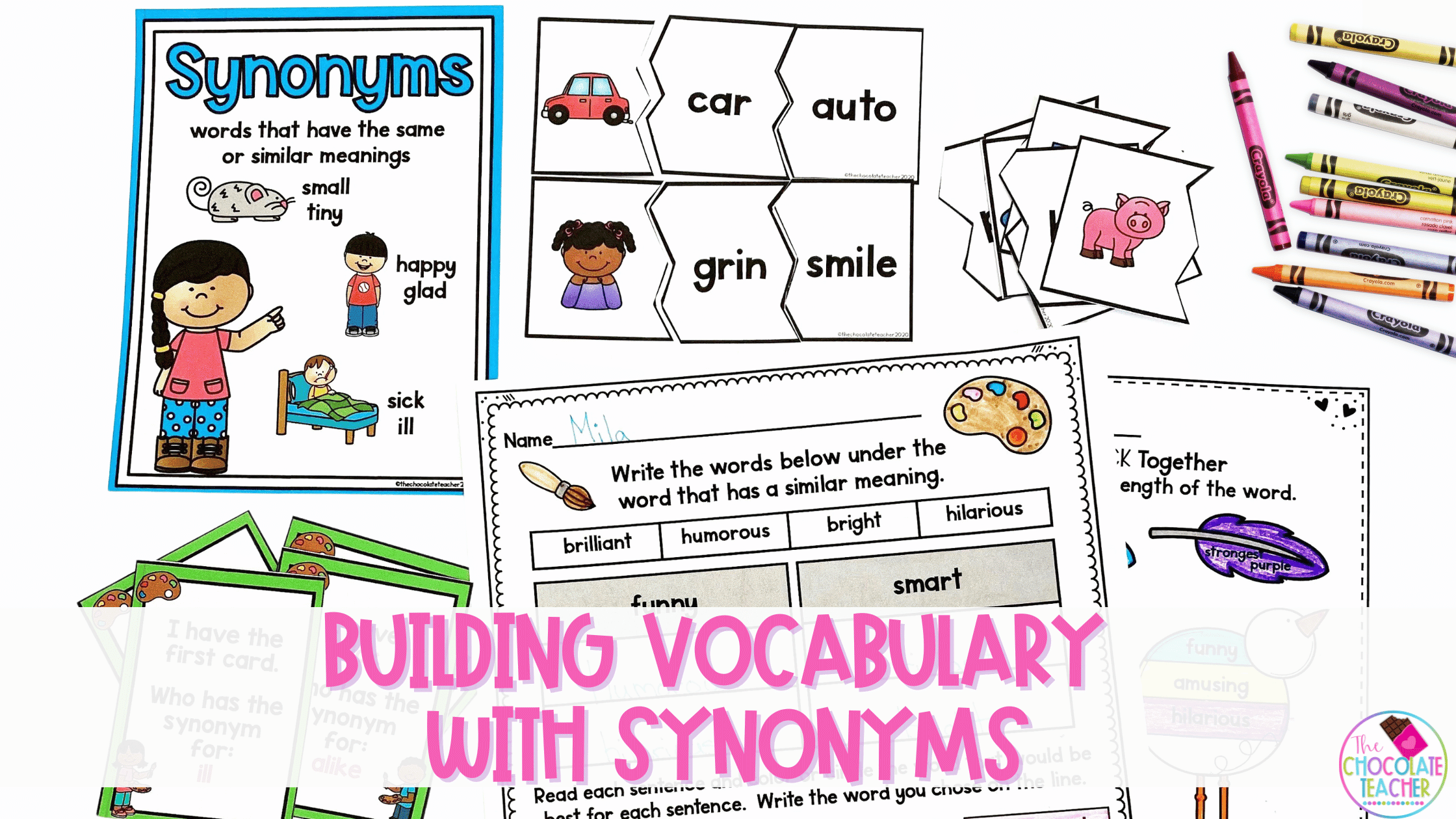 Using synonyms to build vocabulary is not only easy but also super fun with these engaging activities your students will love!