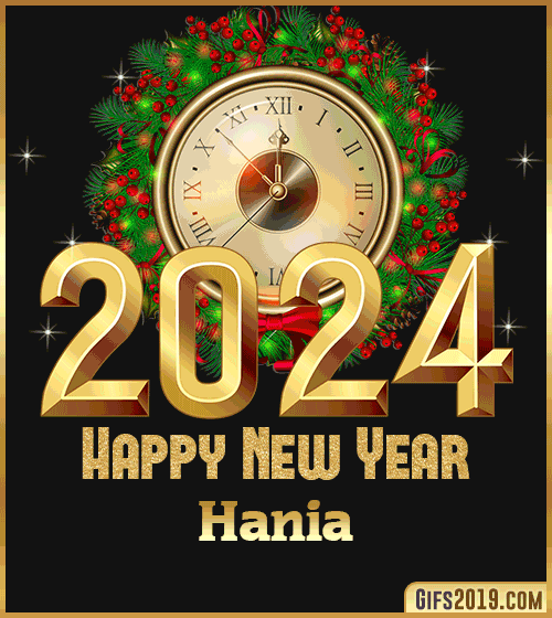 Gif wishes Happy New Year 2024 Hania