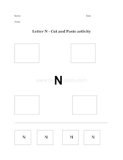 cut and paste letter n worksheets