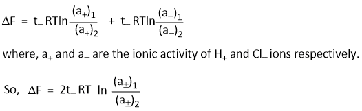 Concentration Cell with Transference